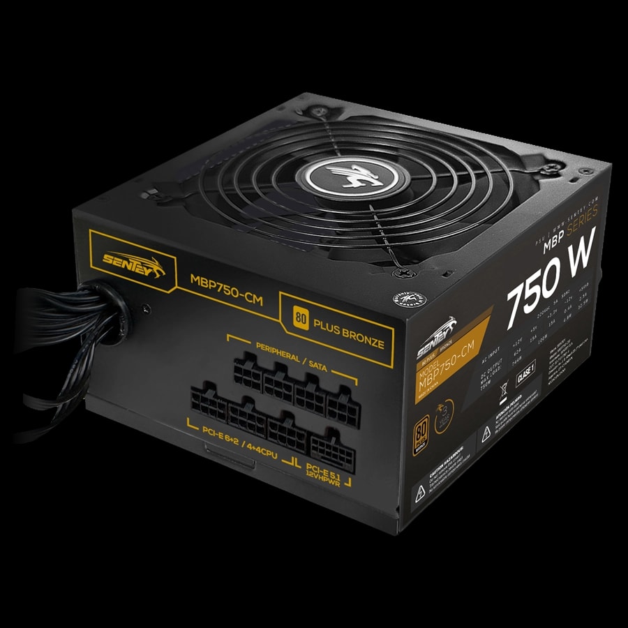 Fuente de Alimentación Sentey MBP750-CM 750W 80 PLUS Bronze Semi Modular ATX 3.1 PCIe 5.1