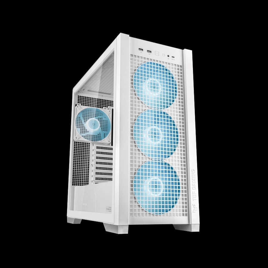 Gabinete ASUS TUF Gaming GT302 ARGB Mid Tower E-ATX BTF TG USB-C 4xFan 140mm Blanco