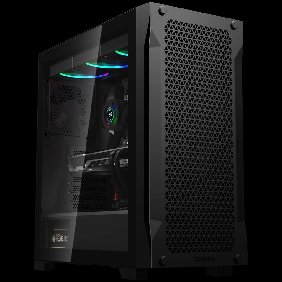 Gabinete GAMDIAS ATHENA P1 LITE Mid Tower ATX TG Mesh 1xFan