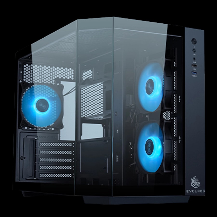 Gabinete EVOLABS PRIMACY EVO-300MB mATX TG Negro 3xFan ARGB c/ Ctrl.