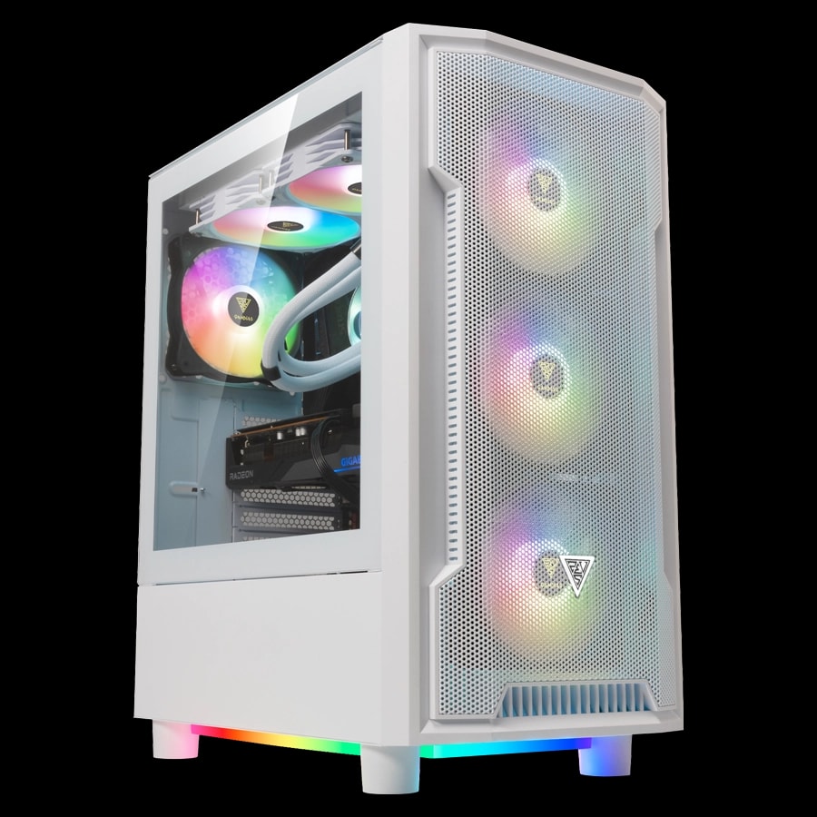 Gabinete GAMDIAS ATHENA M6 LITE Mid Tower ATX ARGB Blanco 4xFan ARGB
