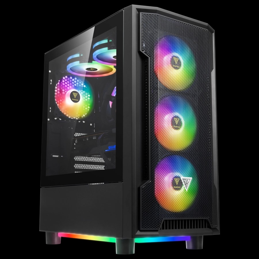 Gabinete GAMDIAS ATHENA M6 LITE Mid Tower ATX ARGB Negro 4xFan ARGB