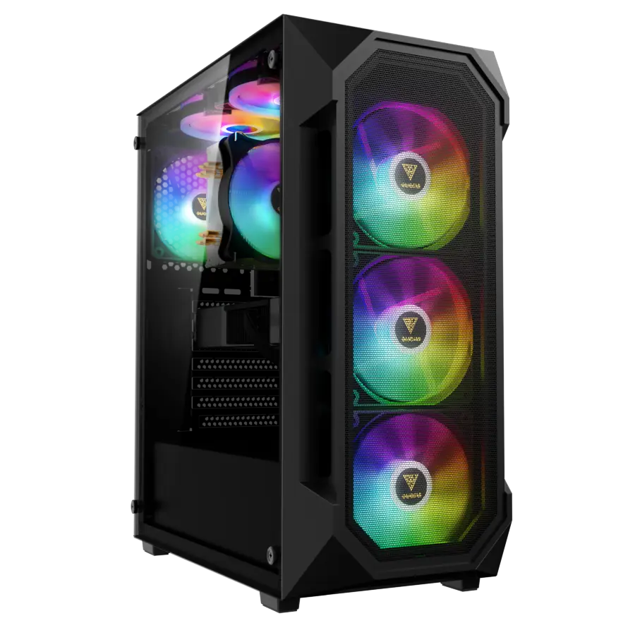Gabinete GAMDIAS AURA GC1 Elite ARGB Mid Tower ATX TG Negro 4xFan ARGB