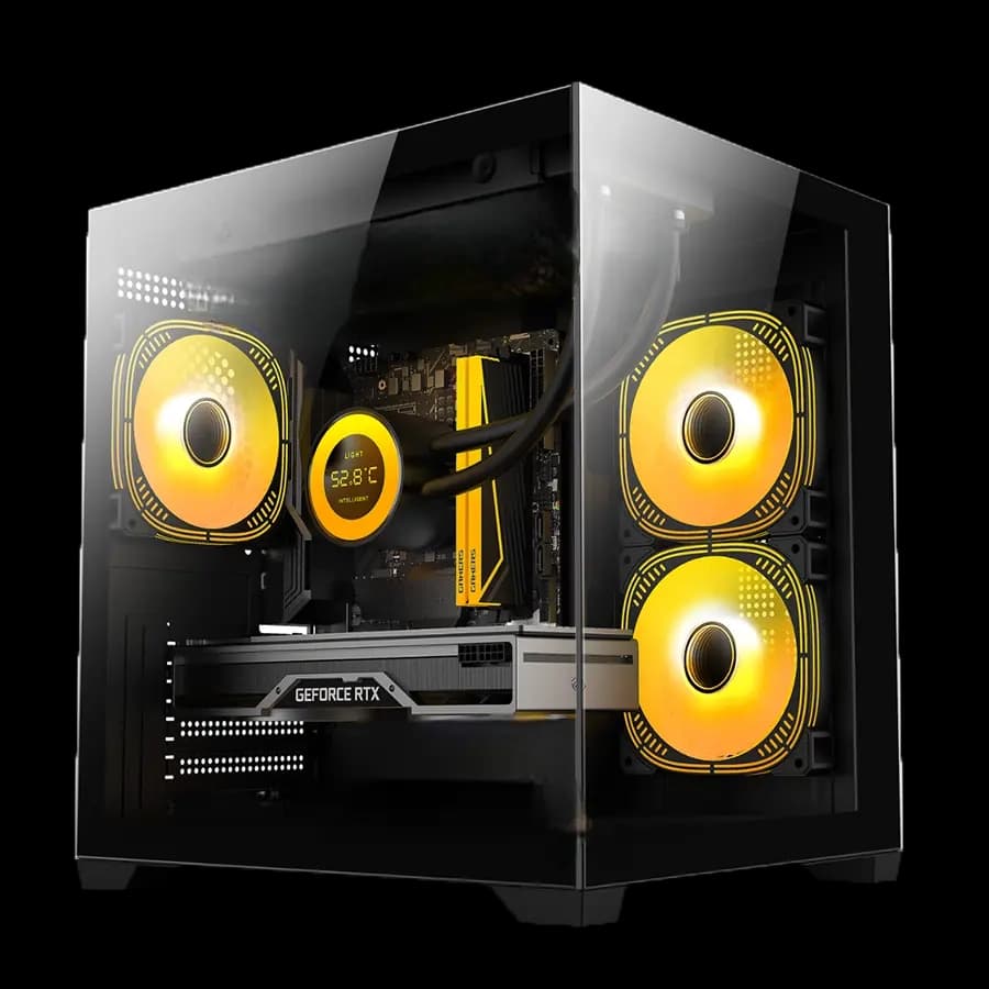 Gabinete Gamer Jalatec JT-X93 Mini Tower mATX TG 3xFan ARGB Ctrl. + Fuente 500W 80 PLUS
