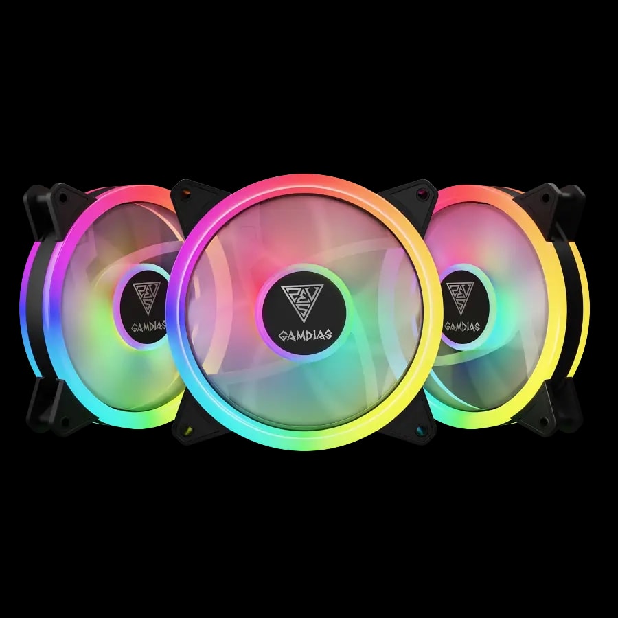 Kit Fan Cooler GAMDIAS AEOLUS M2-1203 LITE 3x120mm 1200rpm ARGB 3pin