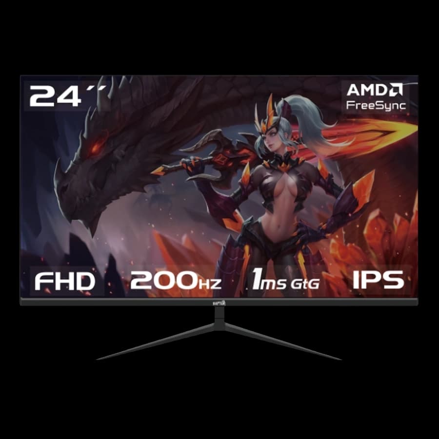 Monitor Gamer Raptor Hawk Eye 24" Frameless FHD 200Hz 1ms IPS FreeSync HDMI DP Negro