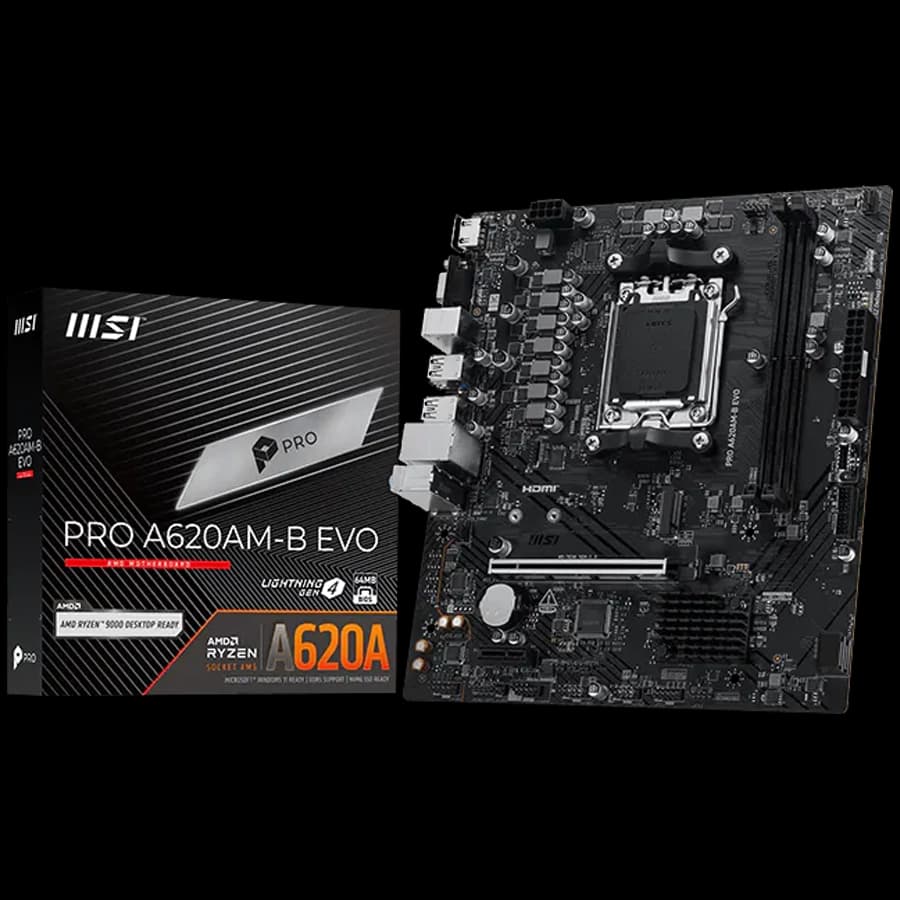 Motherboard MSI PRO A620AM-B EVO AMD AM5 mATX DDR5 PCIe 4.0 M.2 Gen4 LAN 2.5G
