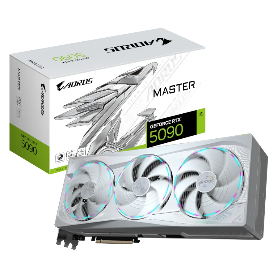 Placa de Video GIGABYTE AORUS GeForce RTX 5090 MASTER ICE 32GB GDDR7 512bit PCIe 5.0 RGB + 007