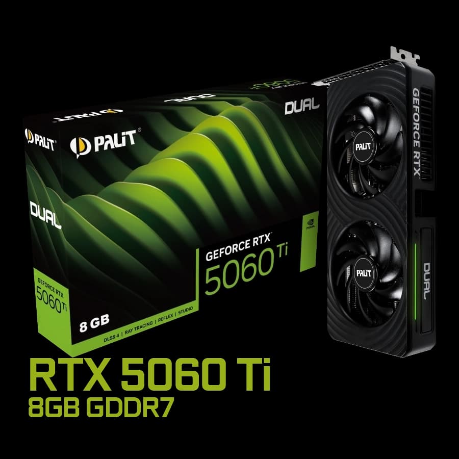 Placa de Video Palit GeForce RTX 5060 Ti Dual 8GB GDDR7 128bit PCIe 5.0 RGB + 007