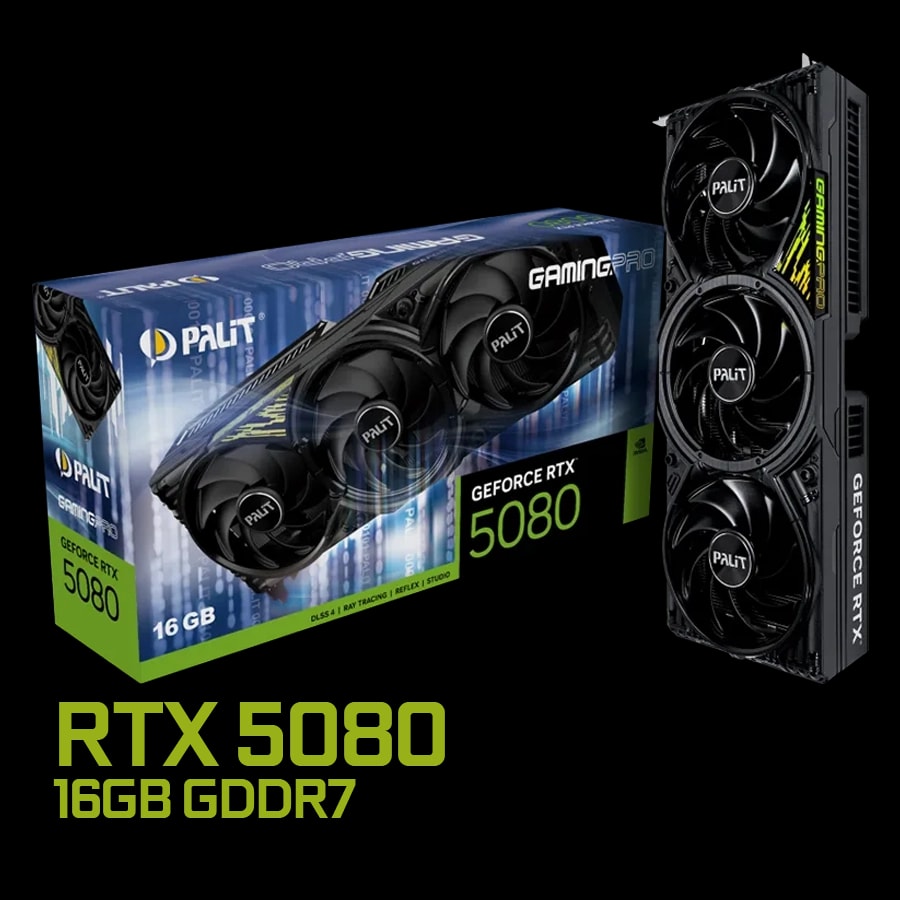 Placa de Video Palit GeForce RTX 5080 GamingPro 16GB GDDR7 256bit PCIe 5.0 ARGB + 007