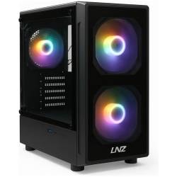 Gabinete Mini Tower LNZ M10 3 Fan Frgb Vidrio Templado