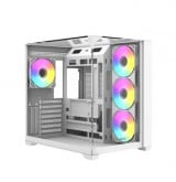 GABINETE GAMER RAIDMAX INFINITA I620 WHITE ATX FISHTANK ARGB