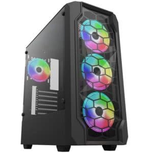 Gabinete Shot 8010 RGB – 4 fanes preinstalados + cristal templado