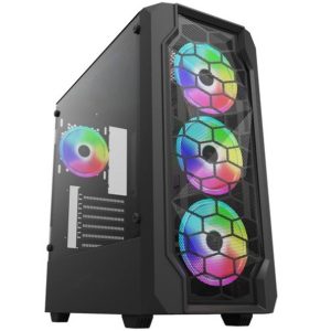 Gabinete Shot 8010 RGB – 4 fanes preinstalados + cristal templado