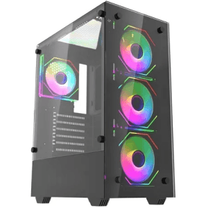 Gabinete Shot 8012 4 fanes RGB + cristal templado