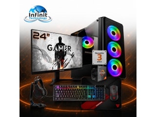 PC Gamer AMD Ryzen 3 5300G - RAM 32Gb - Ssd 1Tb - Monitor 24" 120Hz - Wifi/Bt Combo Accesorios Windows